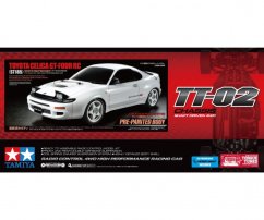 TAMIYA 1:10 RC Toyota Celica GT-Four TT-02 + VYSIELAČ + PRIJÍMAČ A SERVO