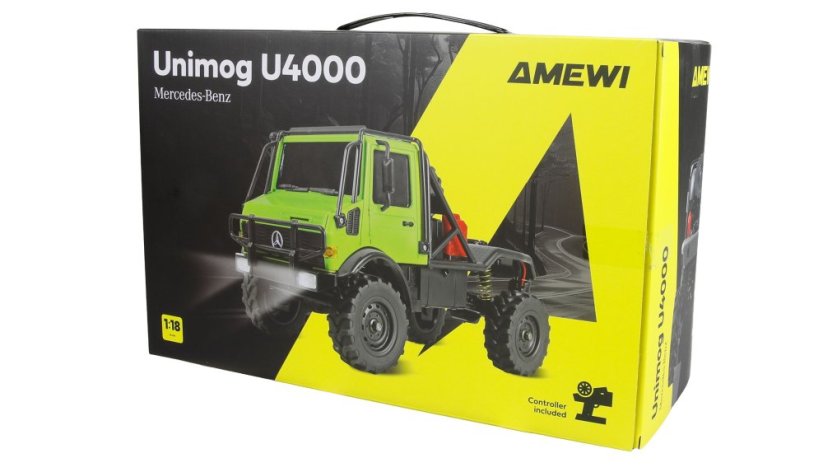 Amewi Mercedes-Benz Unimog U4000 Scale Crawler 4WD 1:18 RTR , šedý