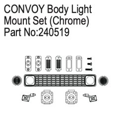 Absima Body Light Mount Set fPRE 1:18 Convoy, Chrome