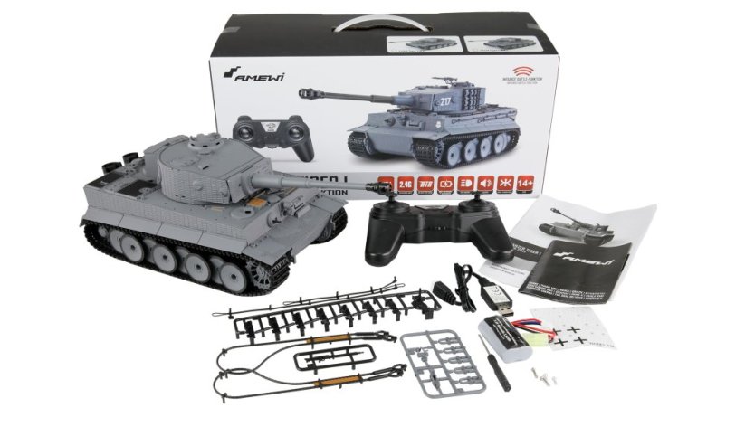 AMEWI Tiger I PV tank s IR bojovou funkciou 1:24 RTR