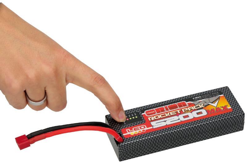 ABSIMA batéria Rocket Pack V-Max LiPo 5200 55C Rectangular (LED, 7.6V, 2S, Deans)