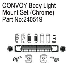 Absima Body Light Mount Set fPRE 1:18 Convoy, Chrome