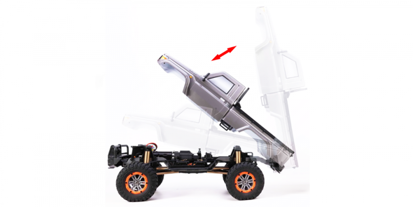 AMEWI Profi AMXROCK RCX10P SCALE CRAWLER PICK-UP 1:10, RTR biely