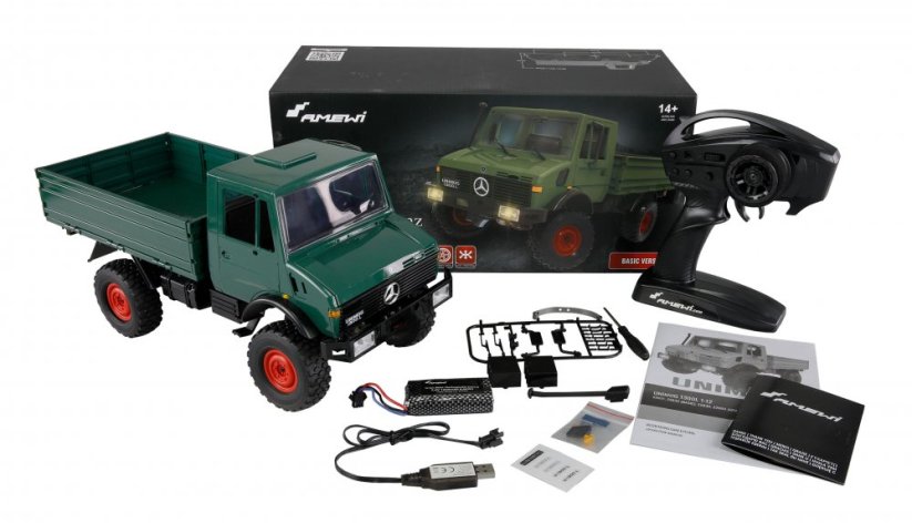 AMEWI MERCEDES-BENZ UNIMOG BASIC 4WD 1:12 RTR - Farba: Šedá