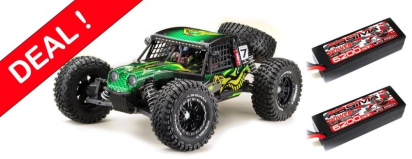 ABSIMA 1:7 Rock Racer "MAMBA 7" zelená 6S BL RTR + 2x LiPo 6200mAh