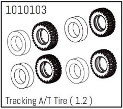 ABSIMA Sada pneu s vložkami 1,2"  pre 1:18 PRO Crawler