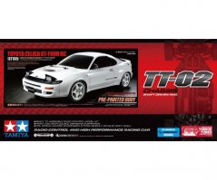 TAMIYA 1:10 RC Toyota Celica GT-Four TT-02 + VYSIELAČ + PRIJÍMAČ A SERVO