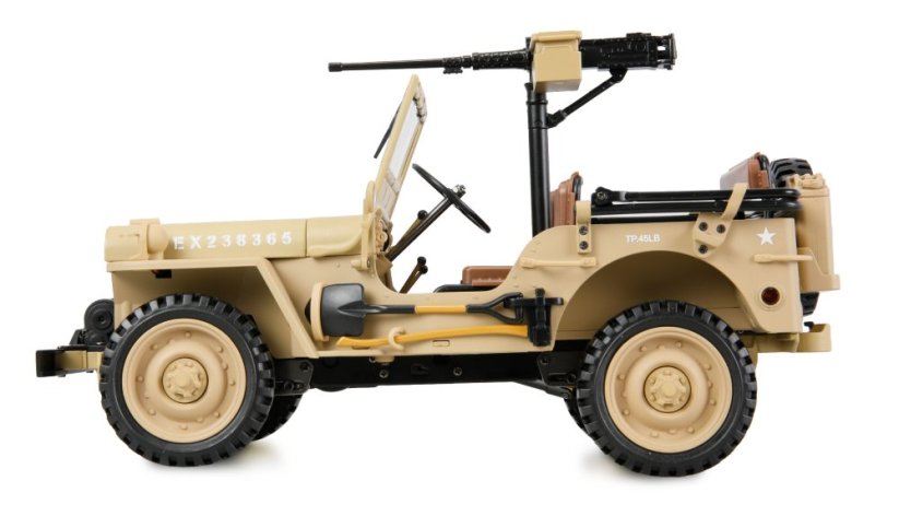 AMEWI Jeep Willys MB Scale Crawler 4WD 1:14 RTR , PIESKOVÝ