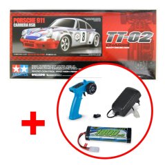 TAMIYA 1:10 RC Porsche 911 Carrera RSR TT-02, KIT + zdarma príslušenstvo