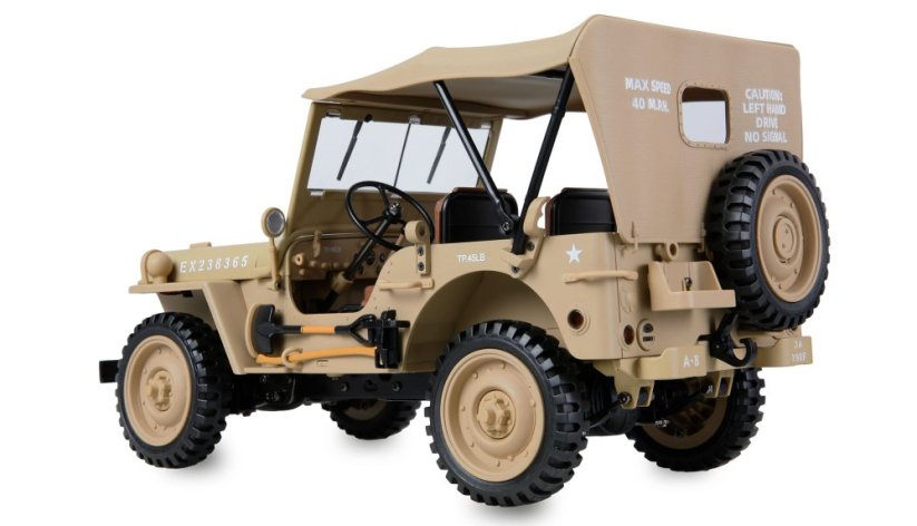 AMEWI Jeep Willys MB Scale Crawler 4WD 1:14 RTR , PIESKOVÝ