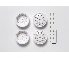 TAMIYA 1:14 predné kolesá 22 mm/biele, zadné 12 mm/biele