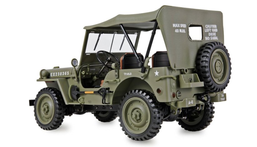 AMEWI Jeep Willys MB Scale Crawler 4WD 1:14 RTR , ZELENÝ