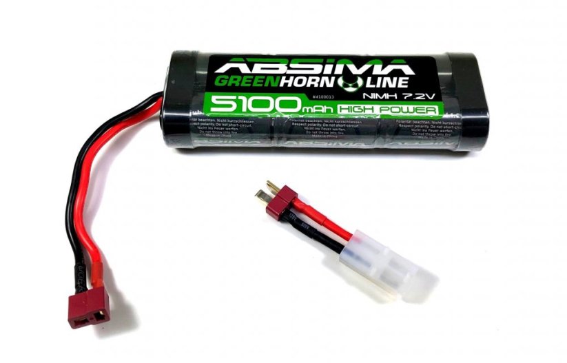 ABSIMA Batéria Greenhorn Vol.2 NiMH 7.2V 5100 (T-Plug + Tamiya Adapter)