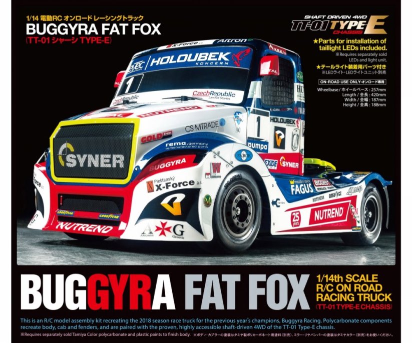TAMIYA 1:14 Buggyra Fat Fox RaceTruck TT-01E, KIT