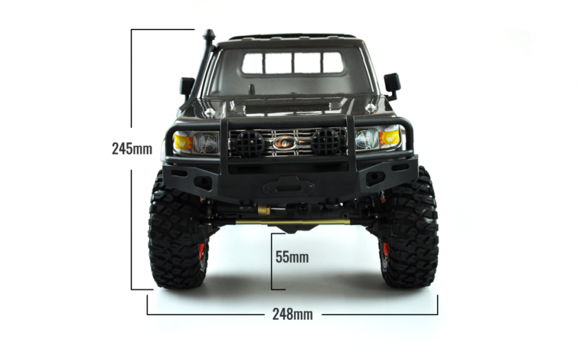 AMEWI Profi AMXROCK RCX10P SCALE CRAWLER PICK-UP 1:10, RTR biely