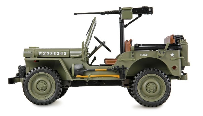 AMEWI Jeep Willys MB Scale Crawler 4WD 1:14 RTR , ZELENÝ