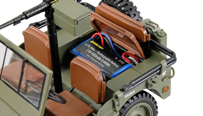 AMEWI Jeep Willys MB Scale Crawler 4WD 1:14 RTR , ZELENÝ