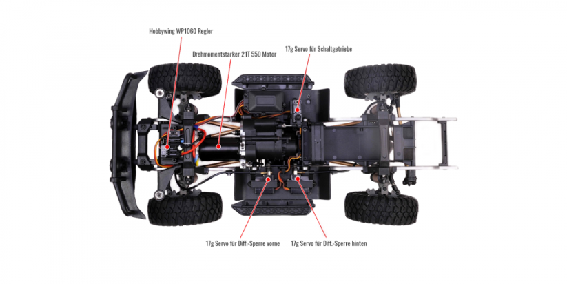 AMEWI Profi AMXROCK RCX10P SCALE CRAWLER PICK-UP 1:10, RTR biely