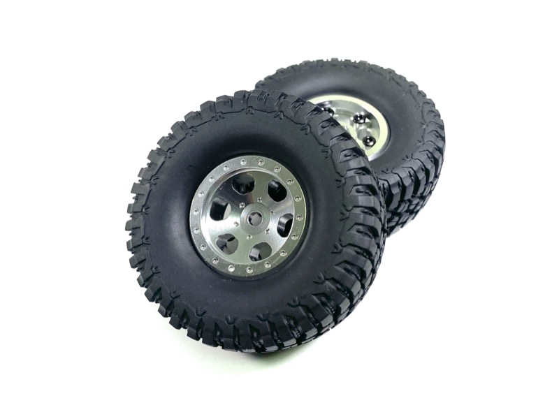 1.1" Hlinikové Beadlock Wheels 1:18 Crawler - silver